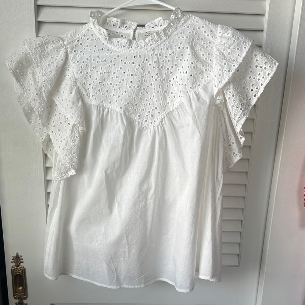 A New Day White Eyelet Blouse